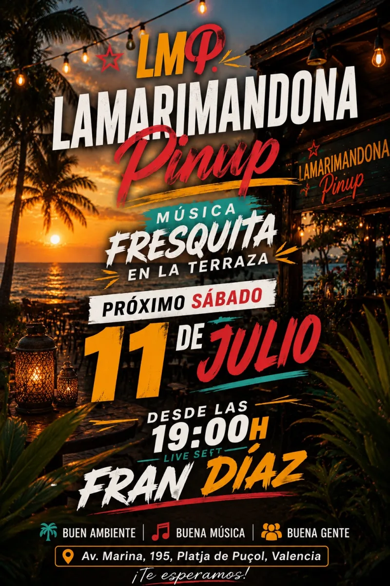 Cartel de Tardeo Lamarimandona Pinup