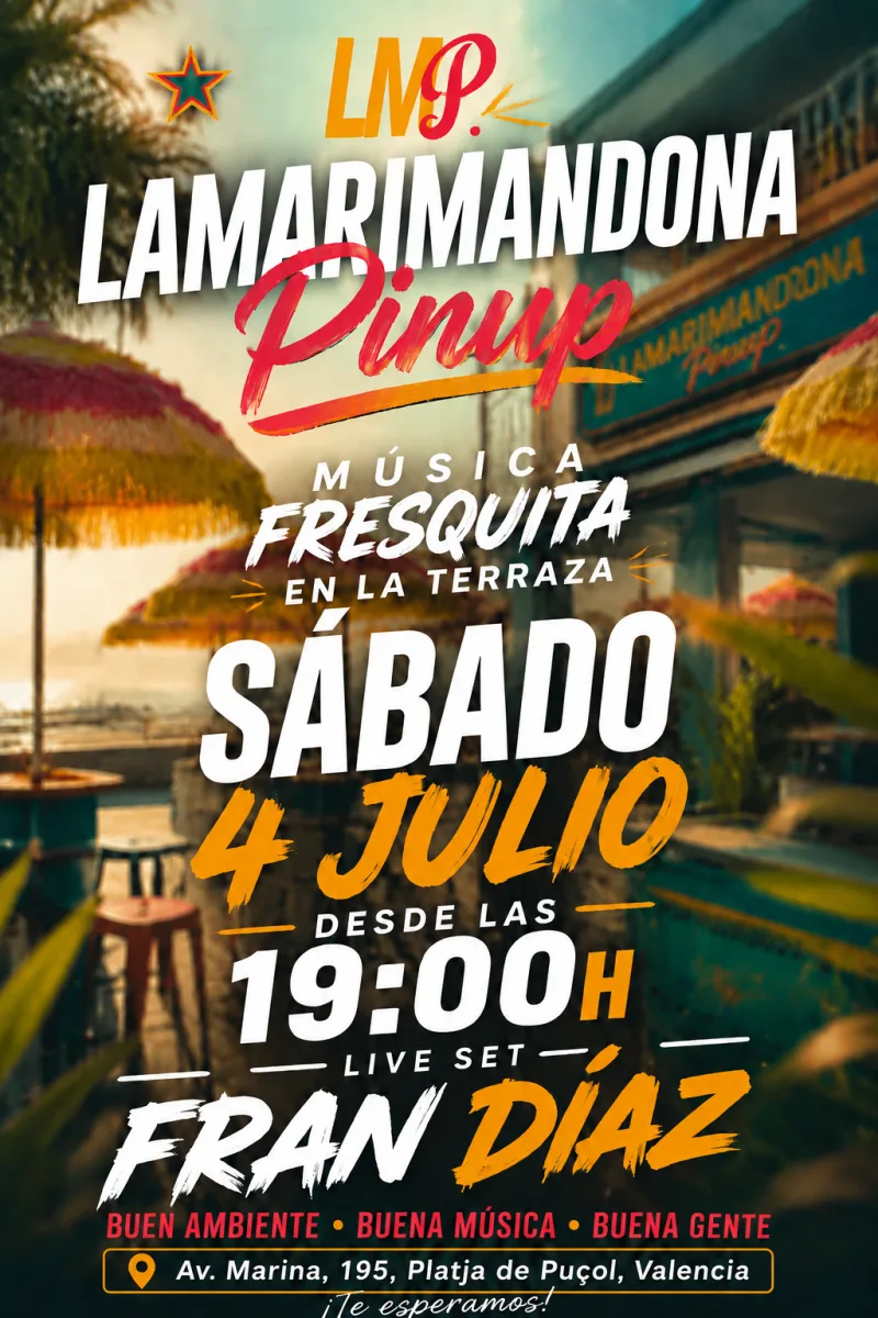 Cartel de Tardeo Lamarimandona Pinup