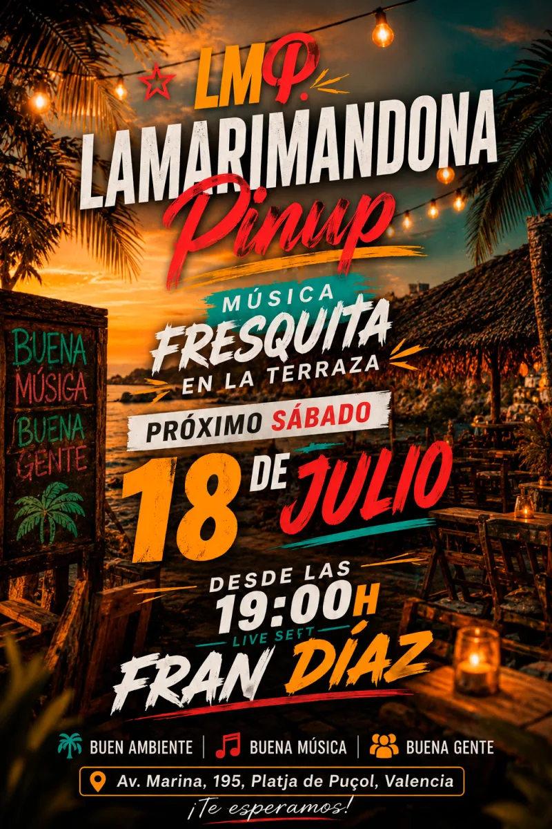 Cartel de Tardeo Lamarimandona Pinup